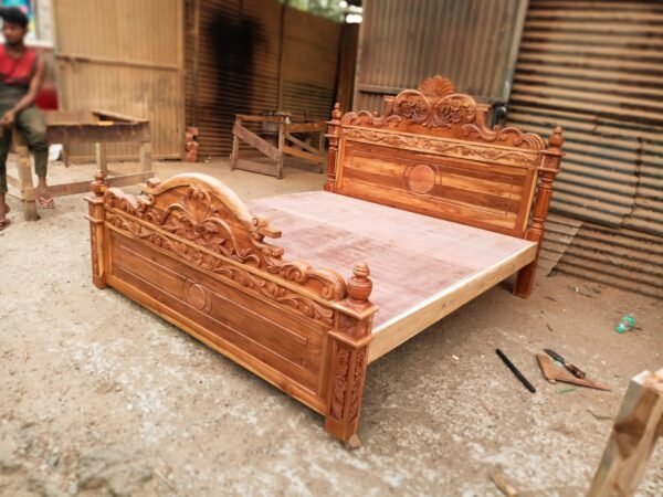 Teakwood grand carving antique design carving cot