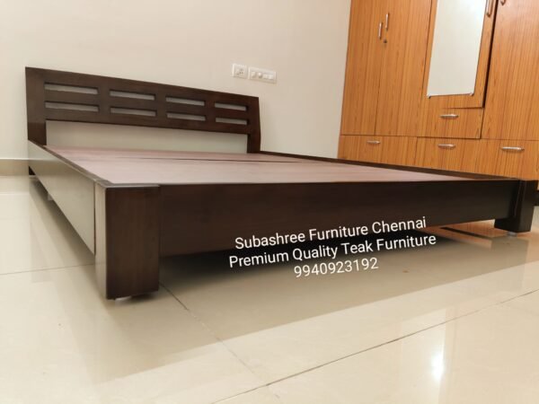 Walnut color low height king size cot