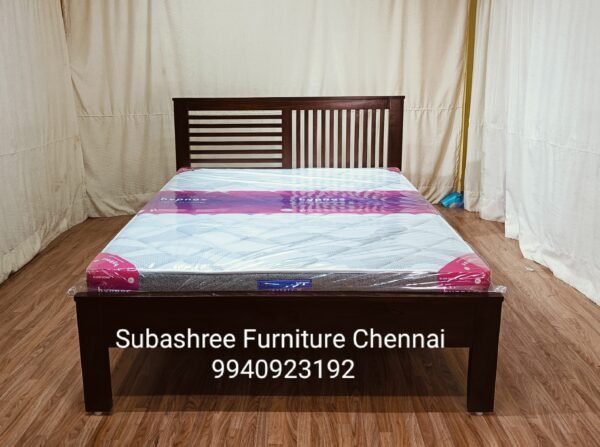 Teak wood simple design cot queen size
