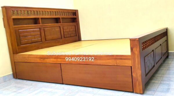 Teakwood storage cot king size heavy weight