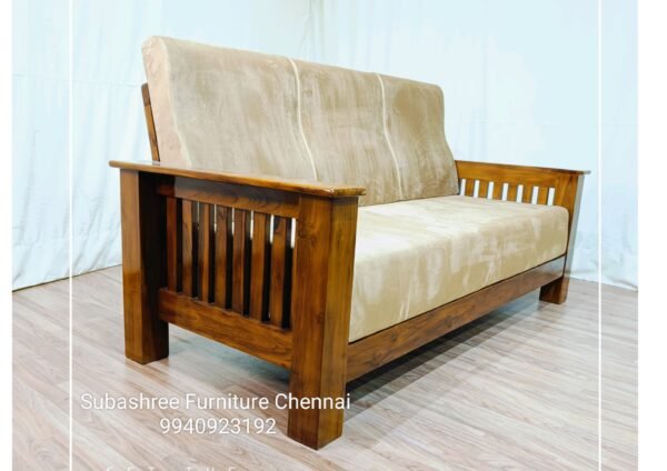Heavy weight teak wood sofa 8 inches thick cushion