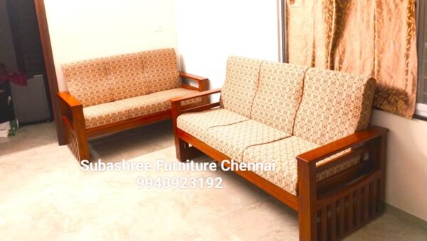 Trendy deign teakwood sofa three seater