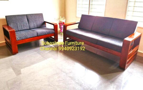 6 Inches broad handle teak wood sofa 3 seater
