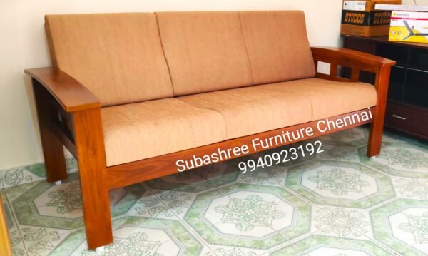 Trendy wooden sofa 3 seater light weight