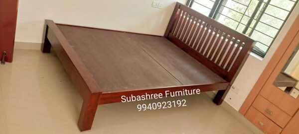 Queen size teakwood cot reaper design