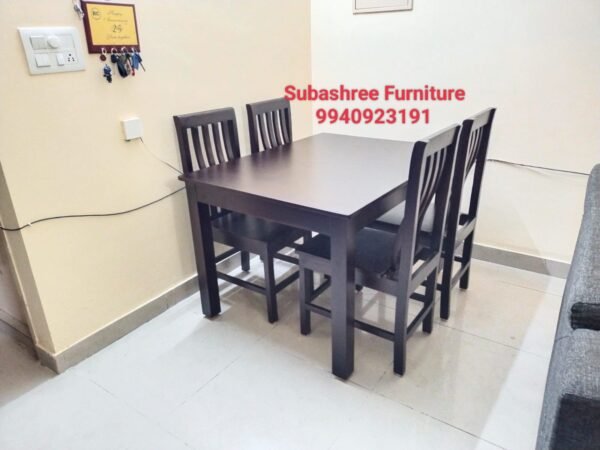 Teakwood dining chair and table 4x3 feet