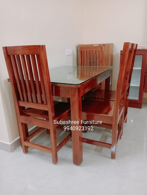 Teak wood dining chairs 4 no's and table